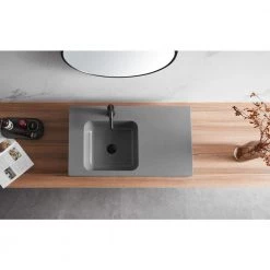 SERENE VALLEY 32 in. Wall-Mount or Countertop Install, Bathroom Sink with Single Faucet Hole in Matte Gray -Bathroom Sinks Sales matte gray serene valley wall mount sinks svws602 32gr 66 1000