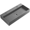 SERENE VALLEY 47 in. Wall-Mount Install or On Countertop Bathroom Sink with Single Faucet Hole in Matte Gray -Bathroom Sinks Sales matte gray wall mount sinks svws601 47gr 64 1000