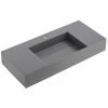 SERENE VALLEY 32 in. Wall-Mount or Countertop Bathroom with Classic Square Bowl Solid Surface in Matte Gray -Bathroom Sinks Sales matte gray wall mount sinks svws612 32gr 64 1000