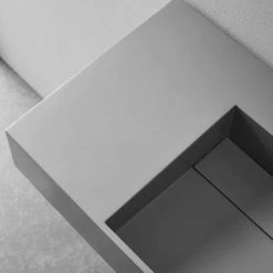 SERENE VALLEY 32 in. Wall-Mount or Countertop Bathroom with Classic Square Bowl Solid Surface in Matte Gray -Bathroom Sinks Sales matte gray wall mount sinks svws612 32gr 66 1000