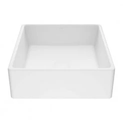 VIGO Matte Stone Dianthus Composite Square Vessel Bathroom Sink in White