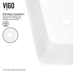 VIGO Matte Stone Amaryllis Composite Rectangular Vessel Bathroom Sink in White -Bathroom Sinks Sales matte stone vigo vessel sinks vg04005 1d 1000