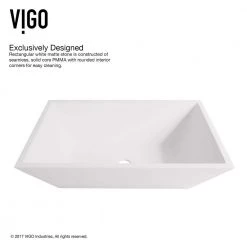 VIGO Matte Stone Vinca Composite Rectangular Vessel Bathroom Sink in White 18 VIGO Matte Stone Vinca Composite Rectangular Vessel Bathroom Sink in White -Bathroom Sinks Sales matte stone vigo vessel sinks vg04007 77 1000