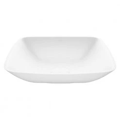 VIGO Matte Stone Hyacinth Composite Square Vessel Bathroom Sink in White