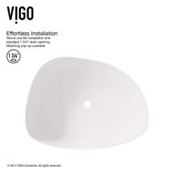 VIGO Matte Stone Peony Composite Specialty Vessel Bathroom Sink in White -Bathroom Sinks Sales matte stone vigo vessel sinks vg04012 1d 1000