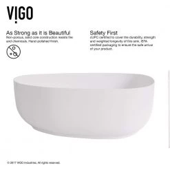VIGO Matte Stone Peony Composite Specialty Vessel Bathroom Sink in White -Bathroom Sinks Sales matte stone vigo vessel sinks vg04012 66 1000