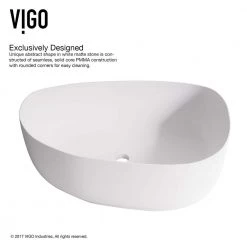 VIGO Matte Stone Peony Composite Specialty Vessel Bathroom Sink in White -Bathroom Sinks Sales matte stone vigo vessel sinks vg04012 77 1000