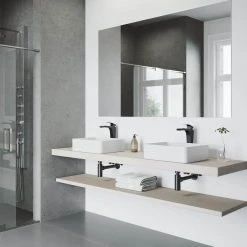 VIGO Matte Stone Jasmine Composite Rectangular Vessel Bathroom Sink in White -Bathroom Sinks Sales matte stone vigo vessel sinks vg04013 40 1000