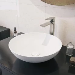 VIGO Matte Stone Lotus Composite Round Vessel Bathroom Sink in White 13 VIGO Matte Stone Lotus Composite Round Vessel Bathroom Sink in White -Bathroom Sinks Sales matte stone vigo vessel sinks vg04015 40 1000