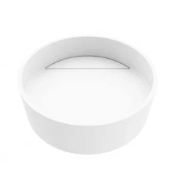 VIGO Matte Stone Starr Composite Round Vessel Bathroom Sink in White