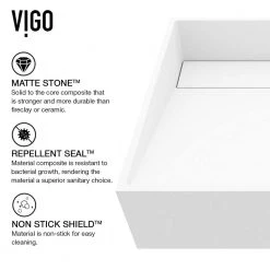 VIGO Matte Stone Starr Composite Square Vessel Bathroom Sink in White 14 VIGO Matte Stone Starr Composite Square Vessel Bathroom Sink in White -Bathroom Sinks Sales matte stone vigo vessel sinks vg04022 66 1000