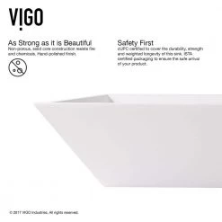 VIGO Matte Stone Vinca Composite Rectangular Vessel Bathroom Sink in White with Faucet and Pop-Up Drain in Antique Bronze -Bathroom Sinks Sales matte stone vigo vessel sinks vgt1211 1d 1000