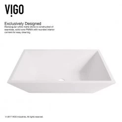 VIGO Matte Stone Vinca Composite Rectangular Vessel Bathroom Sink in White with Faucet and Pop-Up Drain in Brushed Nickel 21 VIGO Matte Stone Vinca Composite Rectangular Vessel Bathroom Sink in White with Faucet and Pop-Up Drain in Brushed Nickel -Bathroom Sinks Sales matte stone vigo vessel sinks vgt1212 66 1000