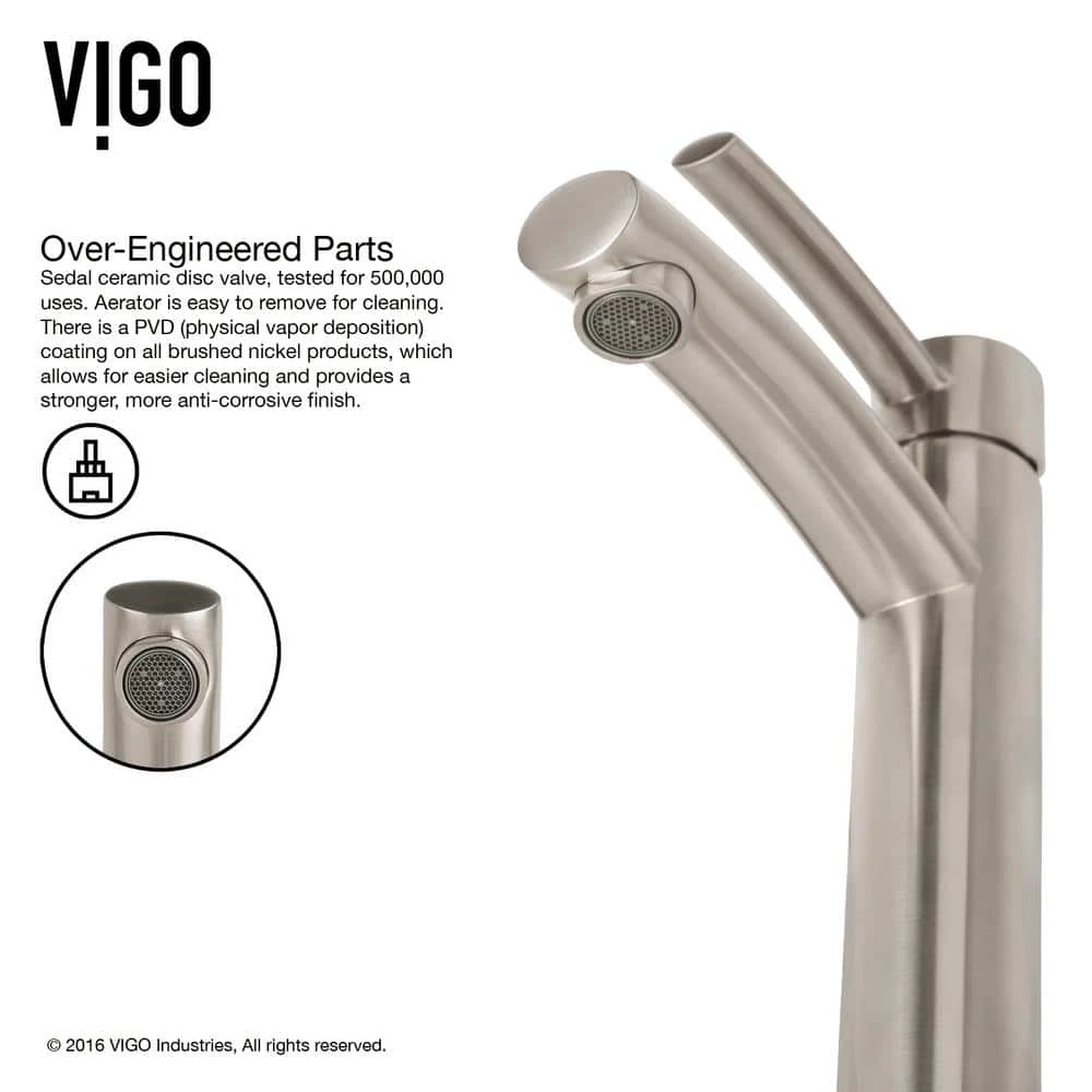 VIGO Matte Stone Vinca Composite Rectangular Vessel Bathroom Sink in White with Faucet and Pop-Up Drain in Brushed Nickel 14 VIGO Matte Stone Vinca Composite Rectangular Vessel Bathroom Sink in White with Faucet and Pop-Up Drain in Brushed Nickel - Image 12