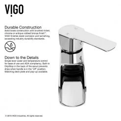 VIGO Matte Stone Magnolia Composite Rectangular Vessel Bathroom Sink in White with Niko Faucet and Pop-Up Drain in Chrome -Bathroom Sinks Sales matte stone vigo vessel sinks vgt1232 44 1000