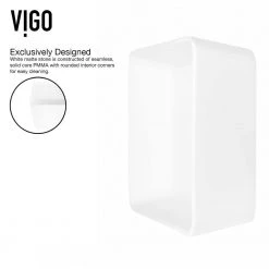 VIGO Matte Stone Marigold Composite Rectangular Vessel Bathroom Sink in White with Faucet and Pop-Up Drain in Brushed Nickel -Bathroom Sinks Sales matte stone vigo vessel sinks vgt940 77 1000