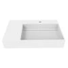 Castellousa Juniper 30 in. Wall Mounted Solid Surface Right Side Basin Rectangle Non Vessel Bathroom Sink in Matte White -Bathroom Sinks Sales matte white castellousa wall mount sinks cb gm 2056 30 r 64 1000