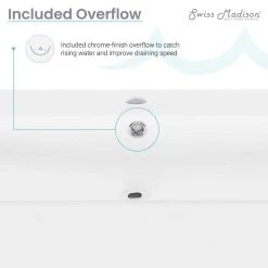 Swiss Madison Carre 36 in. Ceramic Console Sink Basin in White with Matte White Legs -Bathroom Sinks Sales matte white swiss madison console sinks sm cs743 77 1000