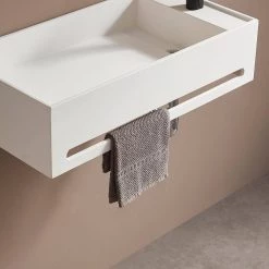 SERENE VALLEY 24 in. Wall Mount Solid Surface Bathroom Sink with Built-in Towel Bar in Matte White -Bathroom Sinks Sales matte white wall mount sinks svws604 24wh fa 1000