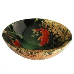 Fontaine Koi and Lilies Glass Vessel Sink