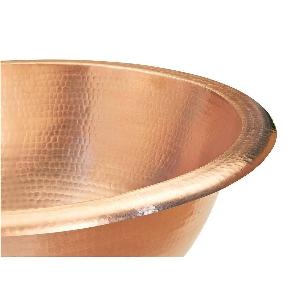 SINKOLOGY Kelvin 20 in. Drop-In Copper Bathroom Sink with 4 in. Faucet Holes in Naked Unfinished Copper 6 SINKOLOGY Kelvin 20 in. Drop-In Copper Bathroom Sink with 4 in. Faucet Holes in Naked Unfinished Copper - Image 4