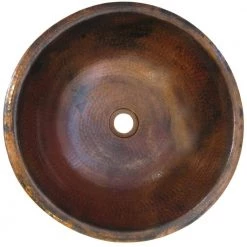Novatto Granada Round Drop-In Copper Bathroom Sink in Natural -Bathroom Sinks Sales natural finish novatto drop in bathroom sinks tcu 014na 44 1000