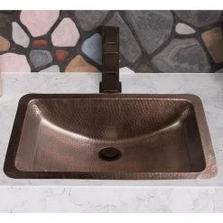 Monarch Abode Monarch Dual Mount Pure Copper Hand Hammered Venetian 21 in. Single Bowl Sink -Bathroom Sinks Sales oil rubbed bronze monarch abode drop in bathroom sinks 17095 c3 1000