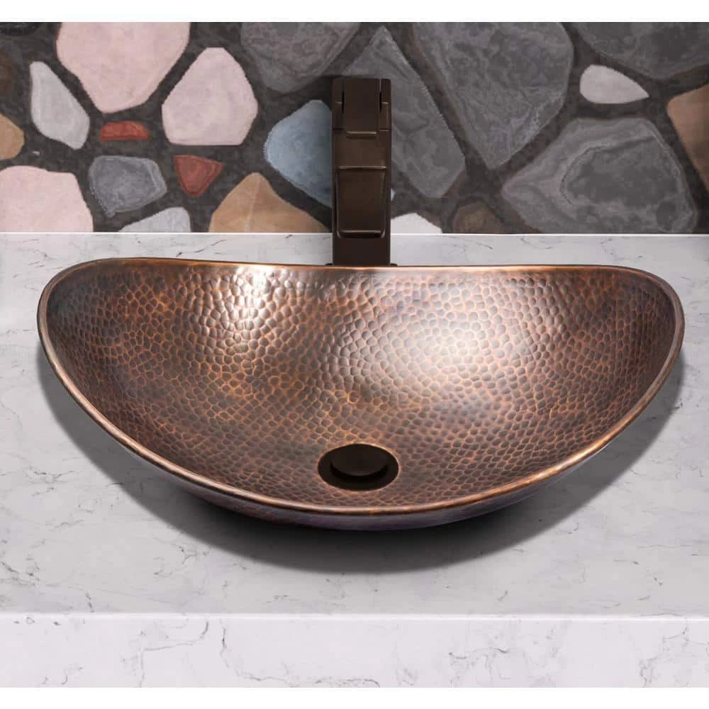 Monarch Abode 19 in. Hand Hammered Harbor Vessel Bathroom Sink in Pure Copper 5 Monarch Abode 19 in. Hand Hammered Harbor Vessel Bathroom Sink in Pure Copper - Image 3