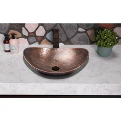 Monarch Abode 19 in. Hand Hammered Harbor Vessel Bathroom Sink in Pure Copper 16 Monarch Abode 19 in. Hand Hammered Harbor Vessel Bathroom Sink in Pure Copper -Bathroom Sinks Sales oil rubbed bronze monarch abode vessel sinks 17086 fa 1000