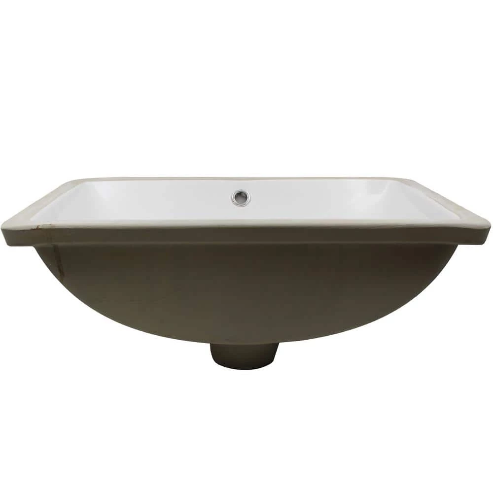 Novatto 20.25 in. Rectangular Undermount Porcelain Bathroom Sink in White with Overflow Drain in Oil Rubbed Bronze 6 Novatto 20.25 in. Rectangular Undermount Porcelain Bathroom Sink in White with Overflow Drain in Oil Rubbed Bronze - Image 4