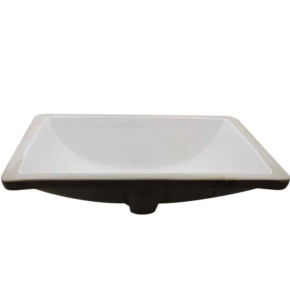 Novatto 20.25 in. Rectangular Undermount Porcelain Bathroom Sink in White with Overflow Drain in Oil Rubbed Bronze 7 Novatto 20.25 in. Rectangular Undermount Porcelain Bathroom Sink in White with Overflow Drain in Oil Rubbed Bronze - Image 5