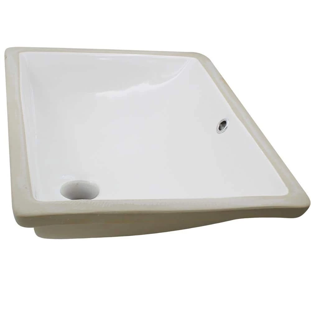 Novatto 20.25 in. Rectangular Undermount Porcelain Bathroom Sink in White with Overflow Drain in Oil Rubbed Bronze 4 Novatto 20.25 in. Rectangular Undermount Porcelain Bathroom Sink in White with Overflow Drain in Oil Rubbed Bronze - Image 2