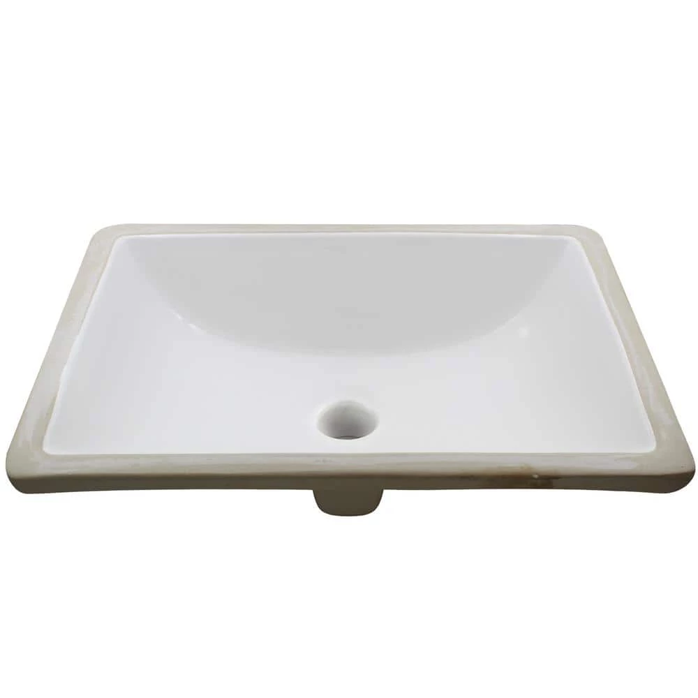 Novatto 20.25 in. Rectangular Undermount Porcelain Bathroom Sink in White with Overflow Drain in Oil Rubbed Bronze 8 Novatto 20.25 in. Rectangular Undermount Porcelain Bathroom Sink in White with Overflow Drain in Oil Rubbed Bronze - Image 6