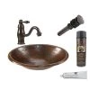 Premier Copper Products All-in-One Small Oval Self Rimming Hammered Copper Bathroom Sink in Oil Rubbed Bronze 2 Premier Copper Products All-in-One Small Oval Self Rimming Hammered Copper Bathroom Sink in Oil Rubbed Bronze -Bathroom Sinks Sales oil rubbed bronze premier copper products drop in bathroom sinks bsp3 lo17rdb 64 1000