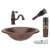 Premier Copper Products All-in-One Wide Rim Oval Self Rimming Hammered Copper Bathroom Sink in Oil Rubbed Bronze -Bathroom Sinks Sales oil rubbed bronze premier copper products drop in bathroom sinks bsp3 lo18rdb 64 1000