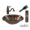 Premier Copper Products All-in-One Oval Sunburst Self Rimming Hammered Copper Bathroom Sink in Oil Rubbed Bronze -Bathroom Sinks Sales oil rubbed bronze premier copper products drop in bathroom sinks bsp3 lo19rsbdb 64 1000