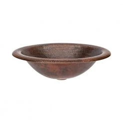 Premier Copper Products Self-Rimming Wide Rim Oval Hammered Copper Bathroom Sink in Oil Rubbed Bronze -Bathroom Sinks Sales oil rubbed bronze premier copper products drop in bathroom sinks lo18rdb 4f 1000