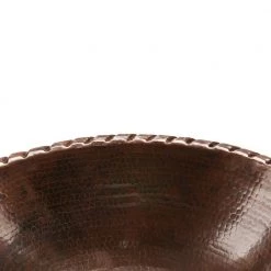 Premier Copper Products Self-Rimming Oval Roped Rim Hammered Copper Bathroom Sink in Oil Rubbed Bronze -Bathroom Sinks Sales oil rubbed bronze premier copper products drop in bathroom sinks lo19rrdb 4f 1000