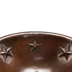 Premier Copper Products Self-Rimming Oval Star Hammered Copper Bathroom Sink in Oil Rubbed Bronze -Bathroom Sinks Sales oil rubbed bronze premier copper products drop in bathroom sinks lo19rstdb 4f 1000