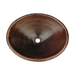 Premier Copper Products Self-Rimming Master Bath Oval Hammered Copper Bathroom Sink in Oil Rubbed Bronze -Bathroom Sinks Sales oil rubbed bronze premier copper products drop in bathroom sinks lo20rdb c3 1000