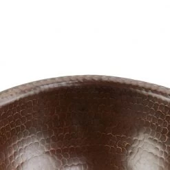 Premier Copper Products Self-Rimming Small Round Hammered Copper Bathroom Sink in Oil Rubbed Bronze -Bathroom Sinks Sales oil rubbed bronze premier copper products drop in bathroom sinks lr12rdb 4f 1000