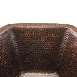 Premier Copper Products Under-Counter Hexagon Hammered Copper Bathroom Sink in Oil Rubbed Bronze -Bathroom Sinks Sales oil rubbed bronze premier copper products undermount bathroom sinks lh15 5db 1f 1000