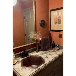 Premier Copper Products Under-Counter Hexagon Hammered Copper Bathroom Sink in Oil Rubbed Bronze