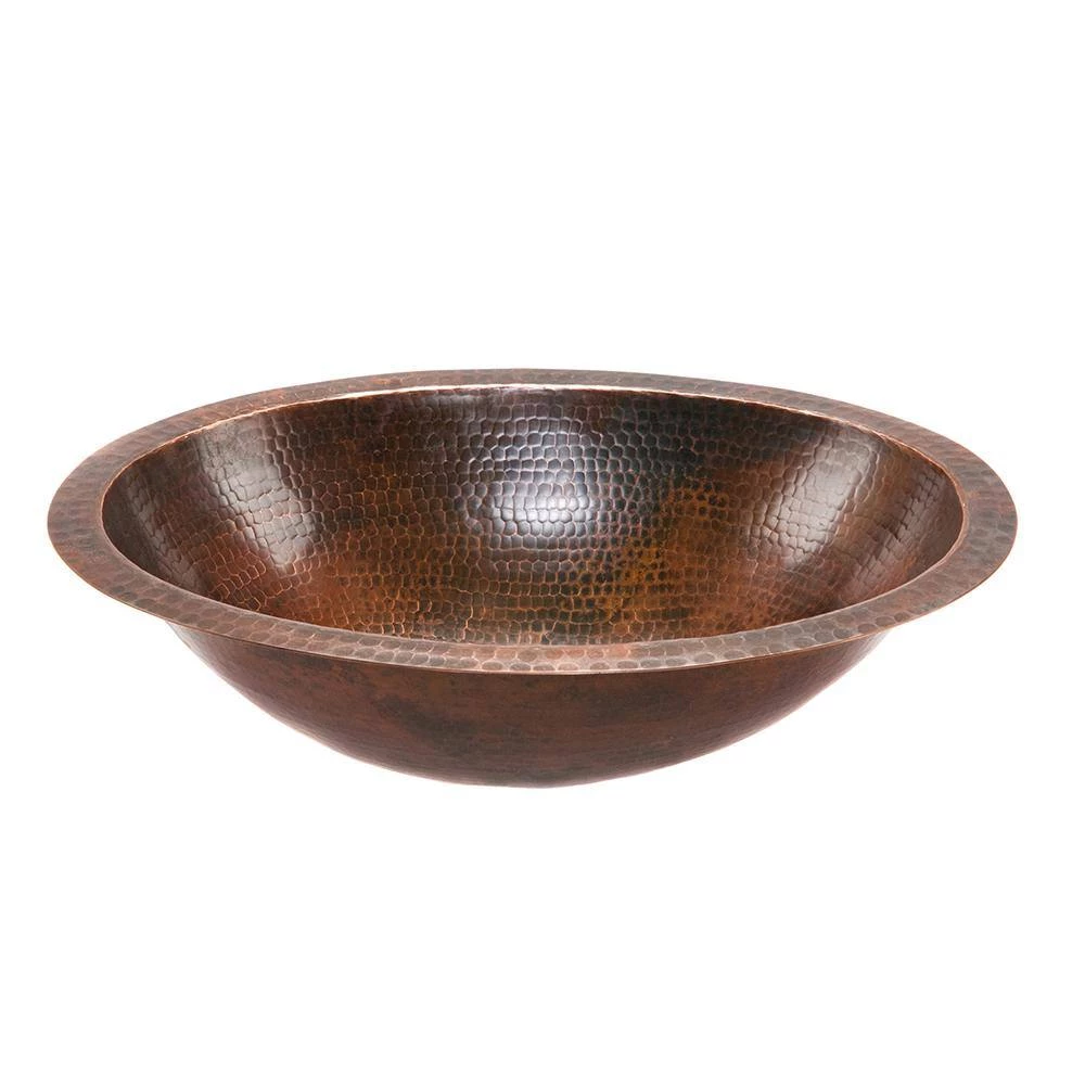 Premier Copper Products Under-Counter Oval Hammered Copper Bathroom Sink in Oil Rubbed Bronze 6 Premier Copper Products Under-Counter Oval Hammered Copper Bathroom Sink in Oil Rubbed Bronze - Image 4