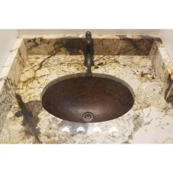 Premier Copper Products Under-Counter Oval Hammered Copper Bathroom Sink in Oil Rubbed Bronze 14 Premier Copper Products Under-Counter Oval Hammered Copper Bathroom Sink in Oil Rubbed Bronze -Bathroom Sinks Sales oil rubbed bronze premier copper products undermount bathroom sinks lo19fdb 44 1000