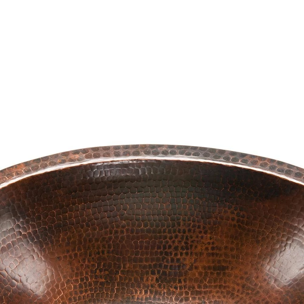 Premier Copper Products Under-Counter Oval Hammered Copper Bathroom Sink in Oil Rubbed Bronze 5 Premier Copper Products Under-Counter Oval Hammered Copper Bathroom Sink in Oil Rubbed Bronze - Image 3