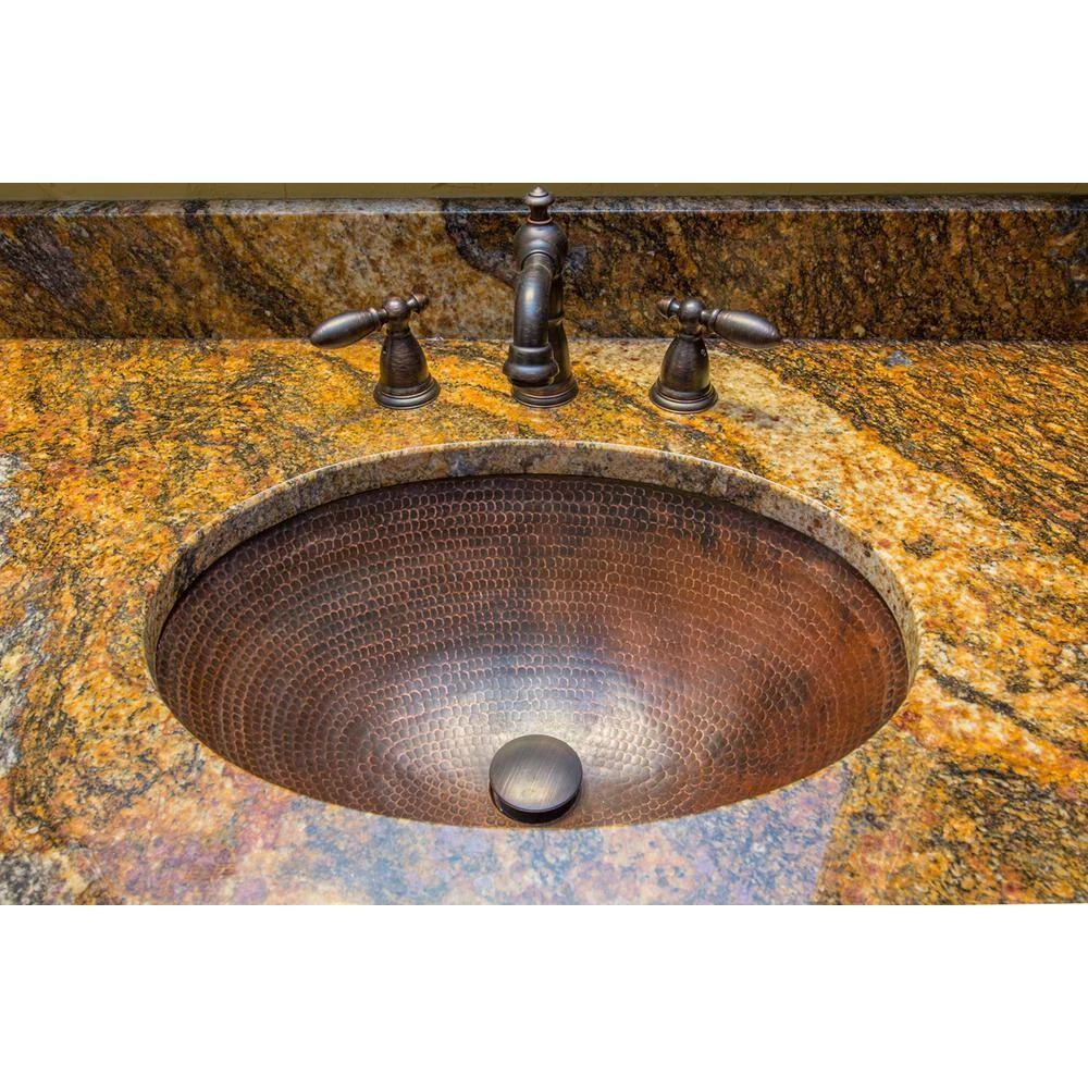 Premier Copper Products Under-Counter Oval Hammered Copper Bathroom Sink in Oil Rubbed Bronze 8 Premier Copper Products Under-Counter Oval Hammered Copper Bathroom Sink in Oil Rubbed Bronze - Image 6