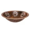 Premier Copper Products Under-Counter Oval Star Hammered Copper Bathroom Sink in Oil Rubbed Bronze