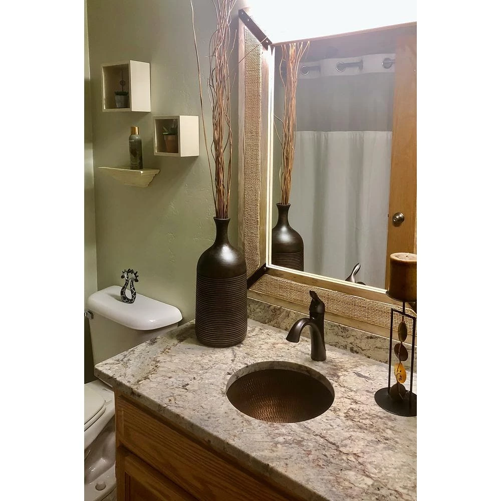 Premier Copper Products Under-Counter Small Round Hammered Copper Bathroom Sink in Oil Rubbed Bronze 3 Premier Copper Products Under-Counter Small Round Hammered Copper Bathroom Sink in Oil Rubbed Bronze