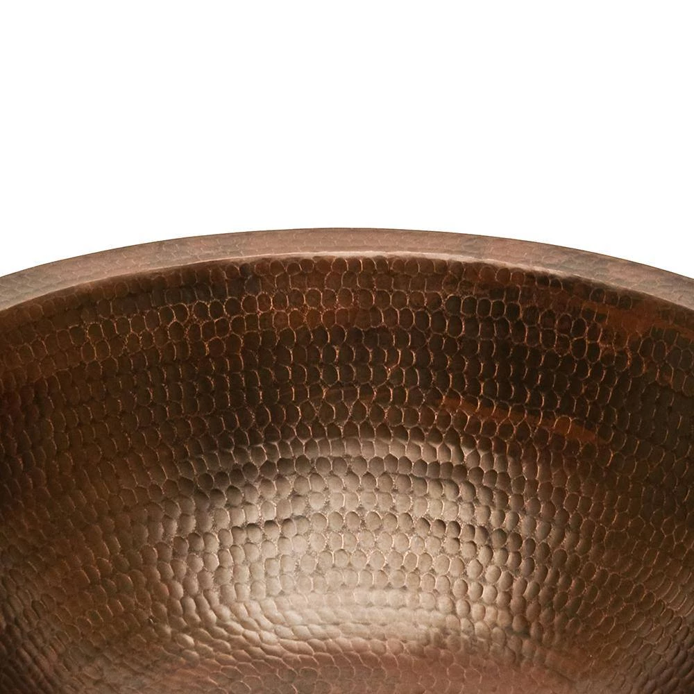 Premier Copper Products Under-Counter Round Hammered Copper Bathroom Sink in Oil Rubbed Bronze 5 Premier Copper Products Under-Counter Round Hammered Copper Bathroom Sink in Oil Rubbed Bronze - Image 3